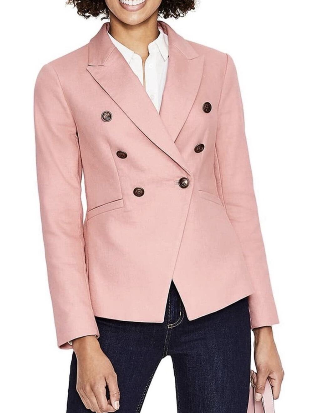 BODEN Blazer Double Breasted Addlestone Preppy Old Money Barbie Pink Size 2